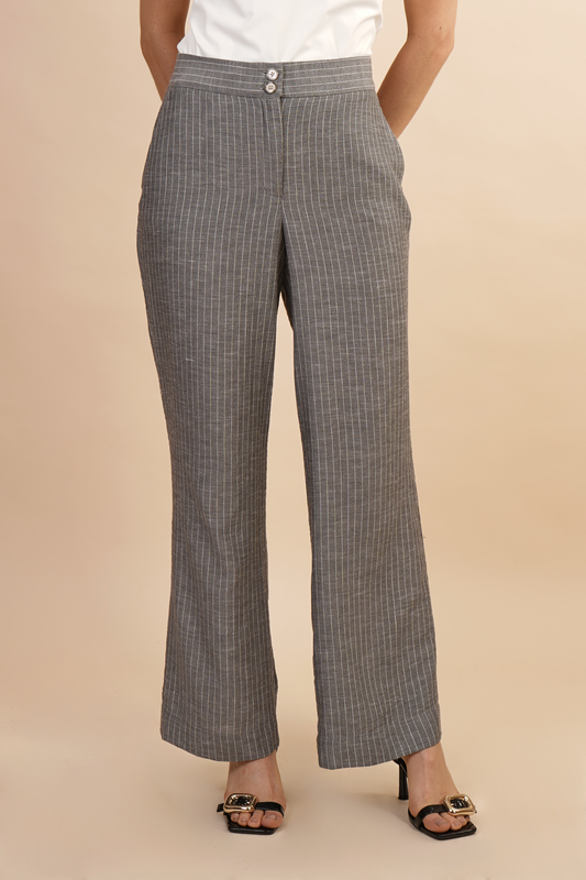 Pantalon A Rayas Gris 261041