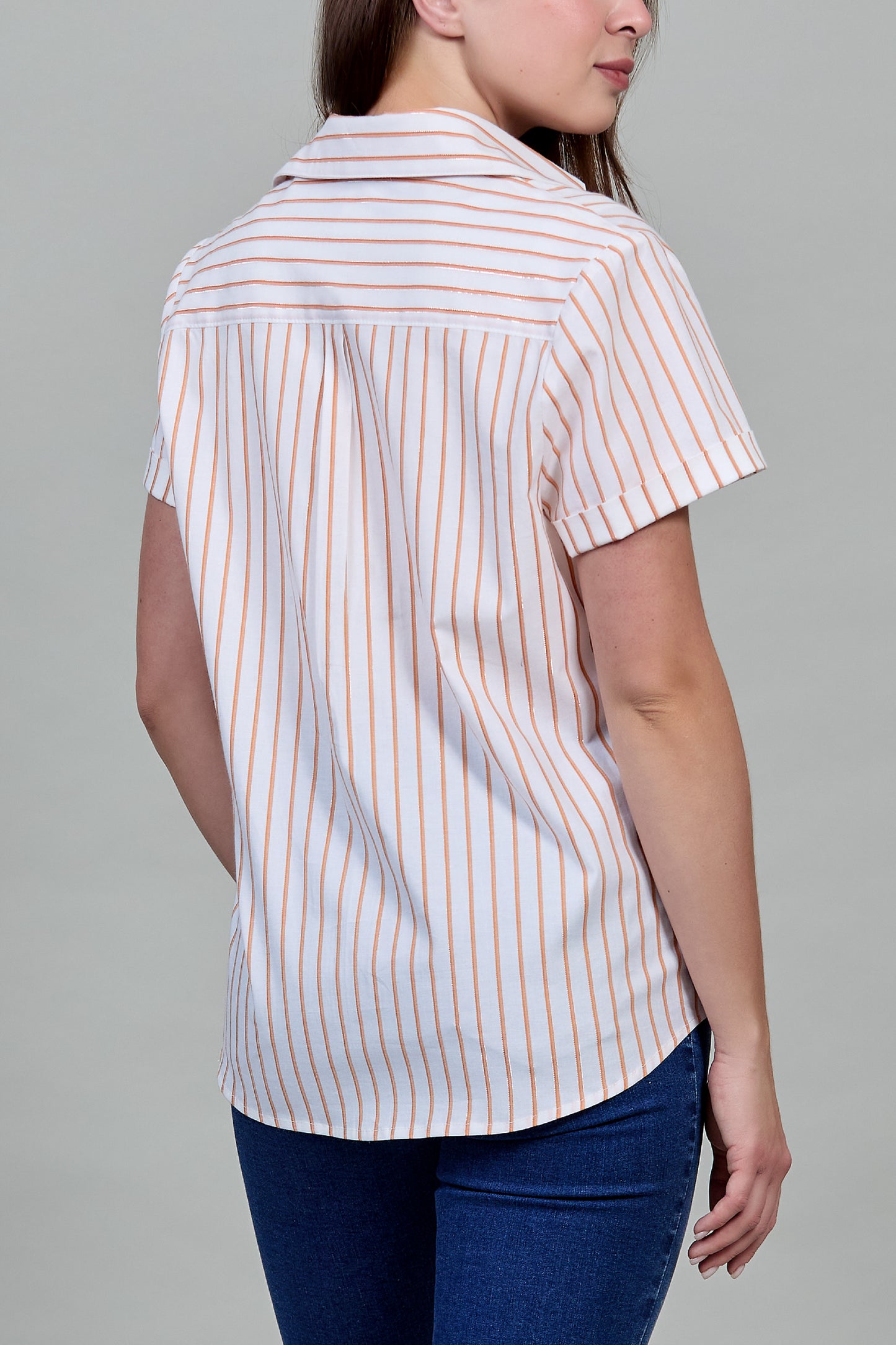 Blusa a rayas, manga corta 252002
