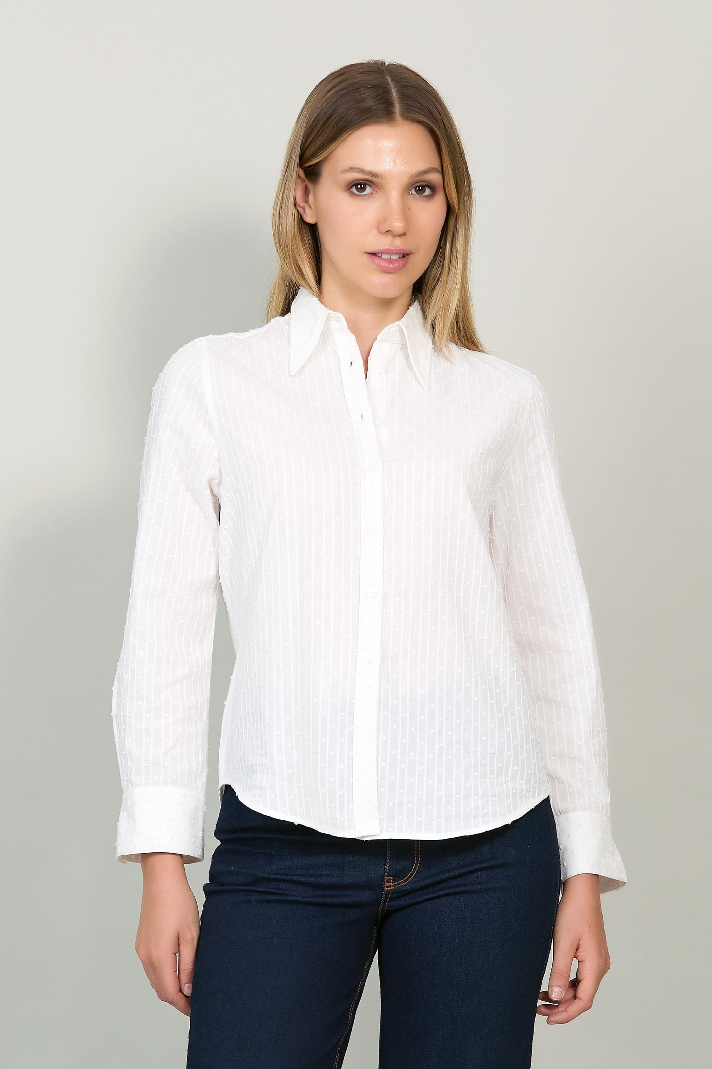 Blusa manga larga con estampado de rayas 252029