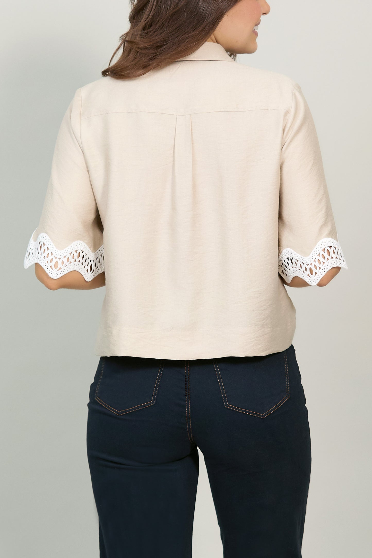 Blusa manga 3/4 con aplicación 252048