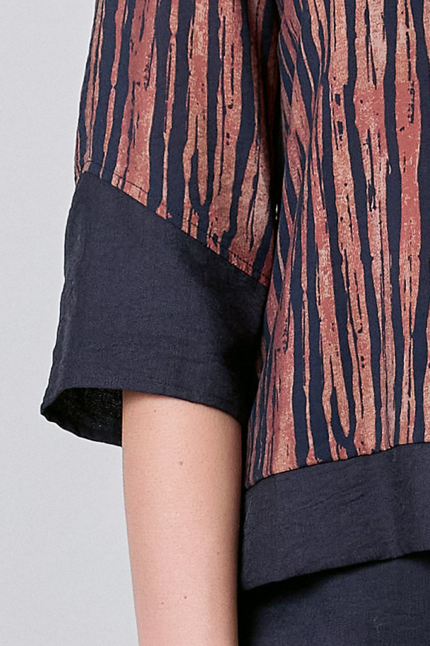 Blusa manga 3/4, estampado rayado 252052