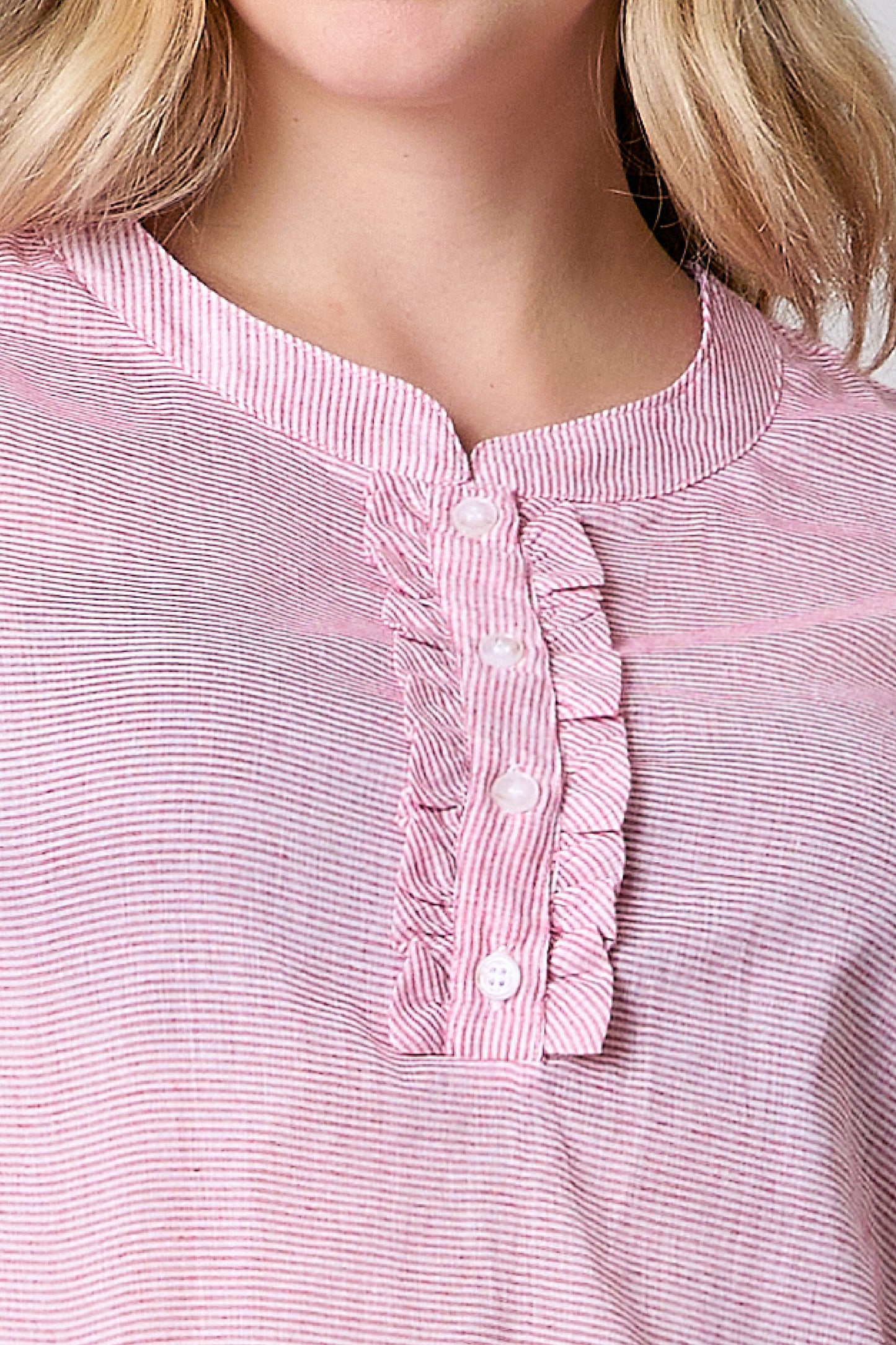 Blusa en voile, estampado rayas 252054