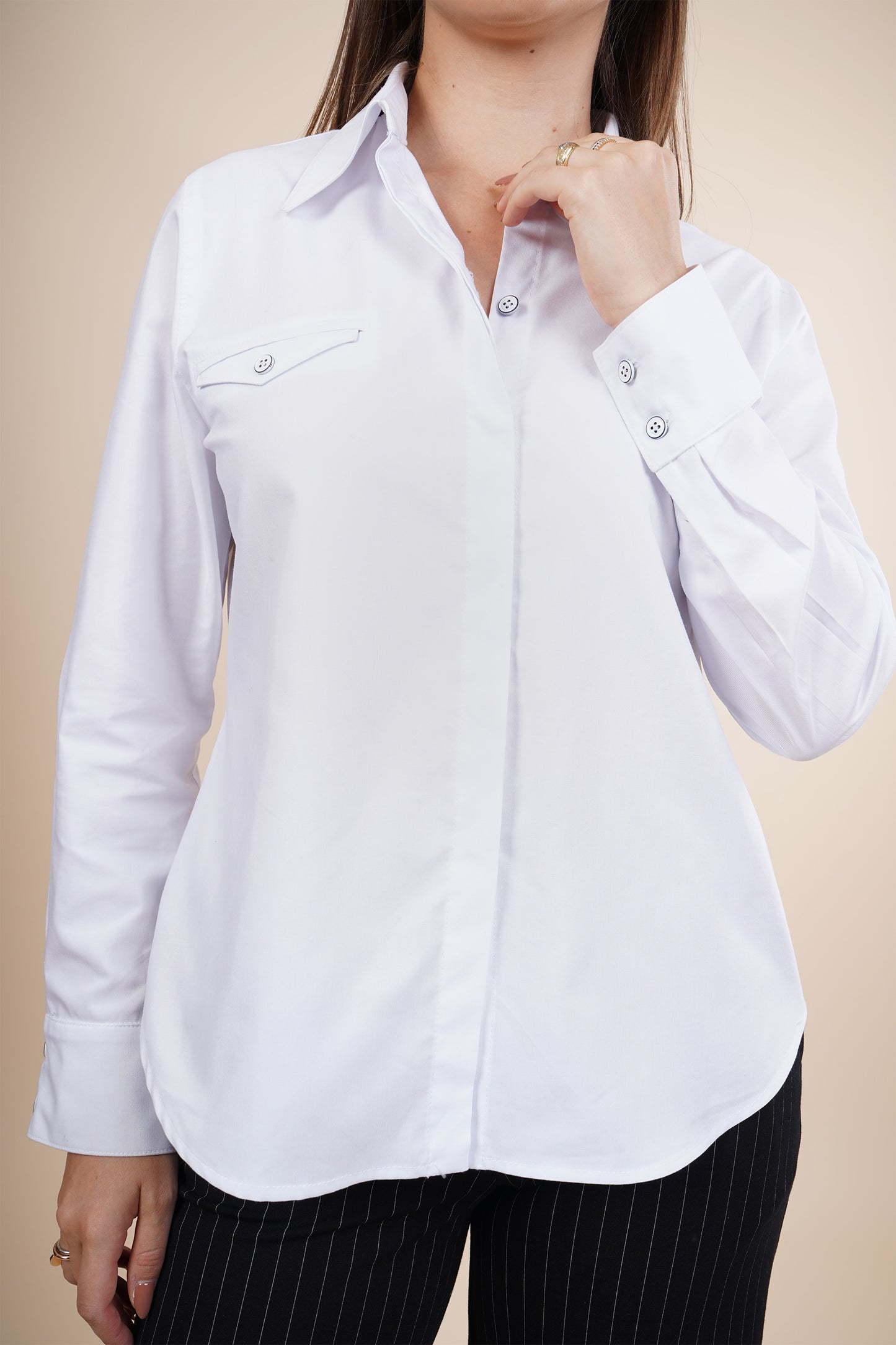 Blusa de vestir con manga larga 252068