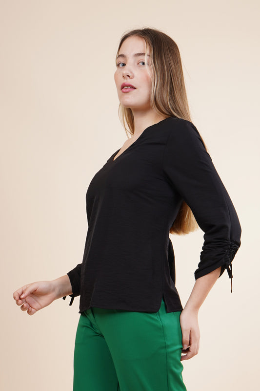 Blusa manga 3/4 con cuello v 252076