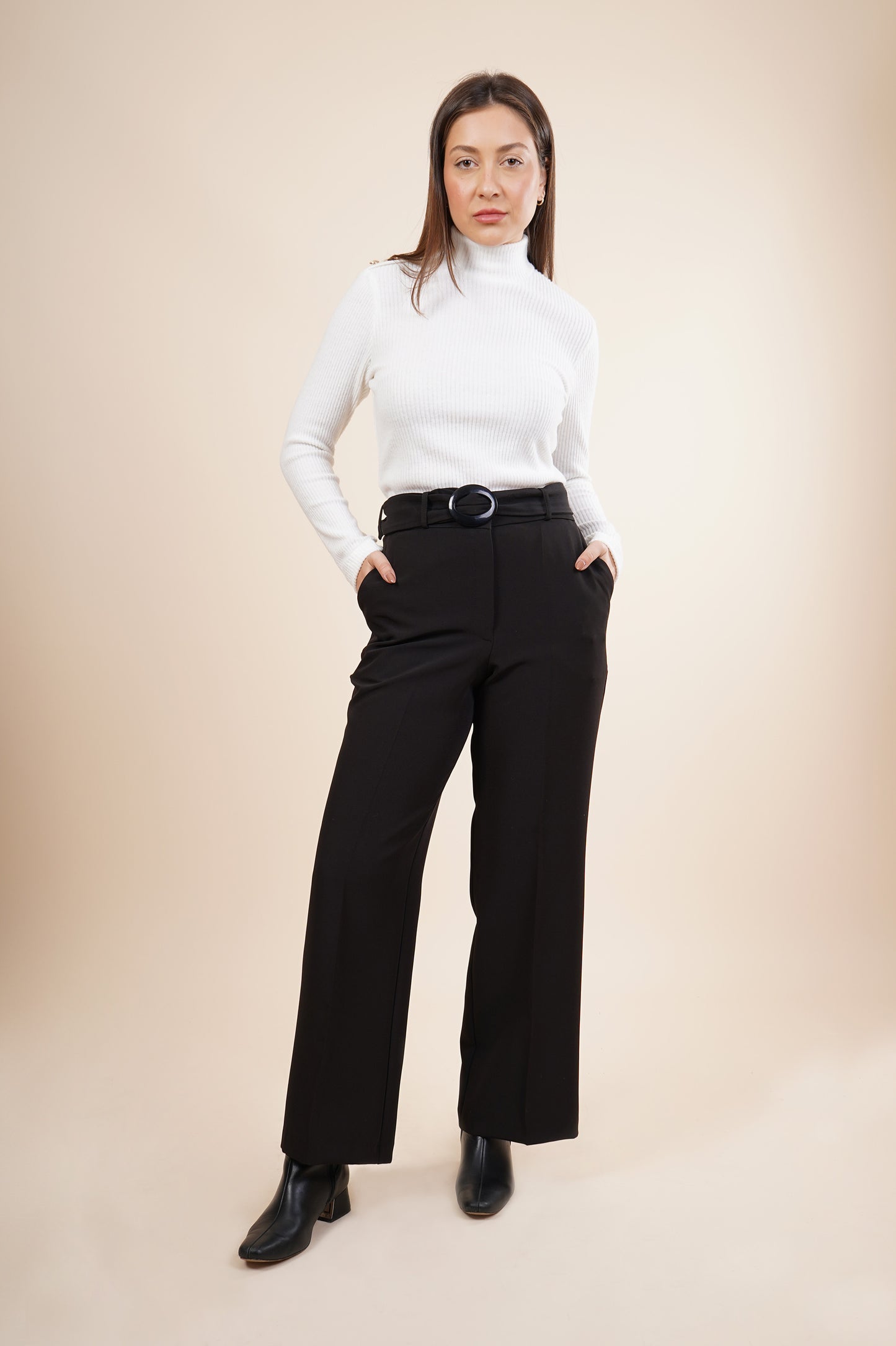 Blusa de manga larga con cuello alto 252080