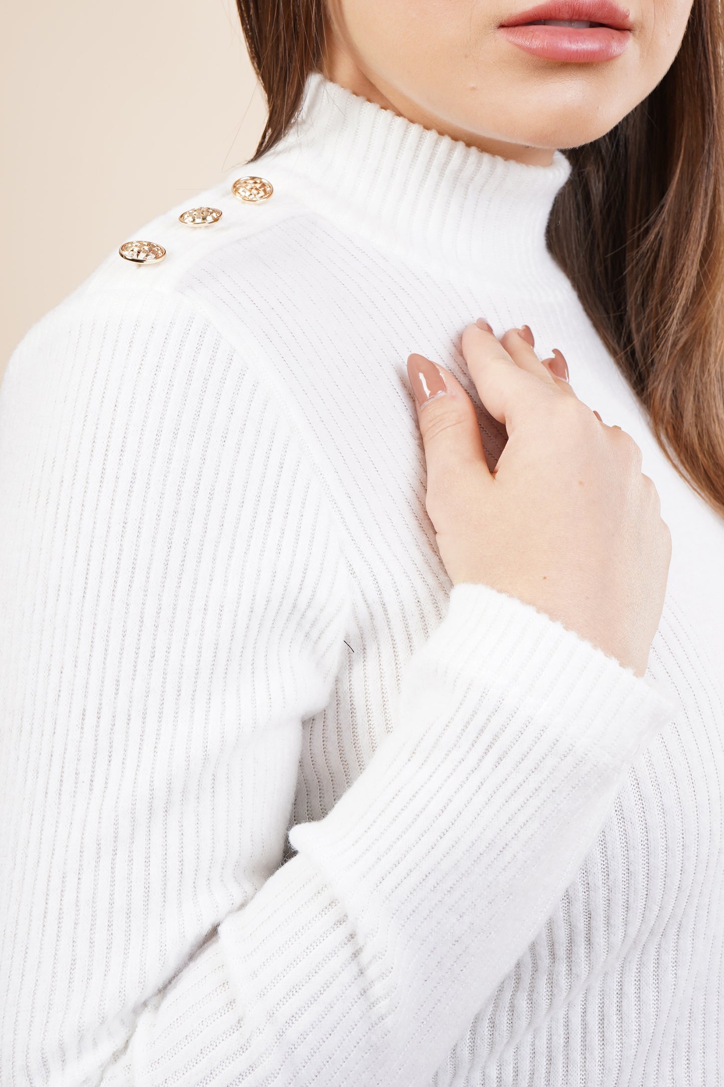 Blusa de manga larga con cuello alto 252080