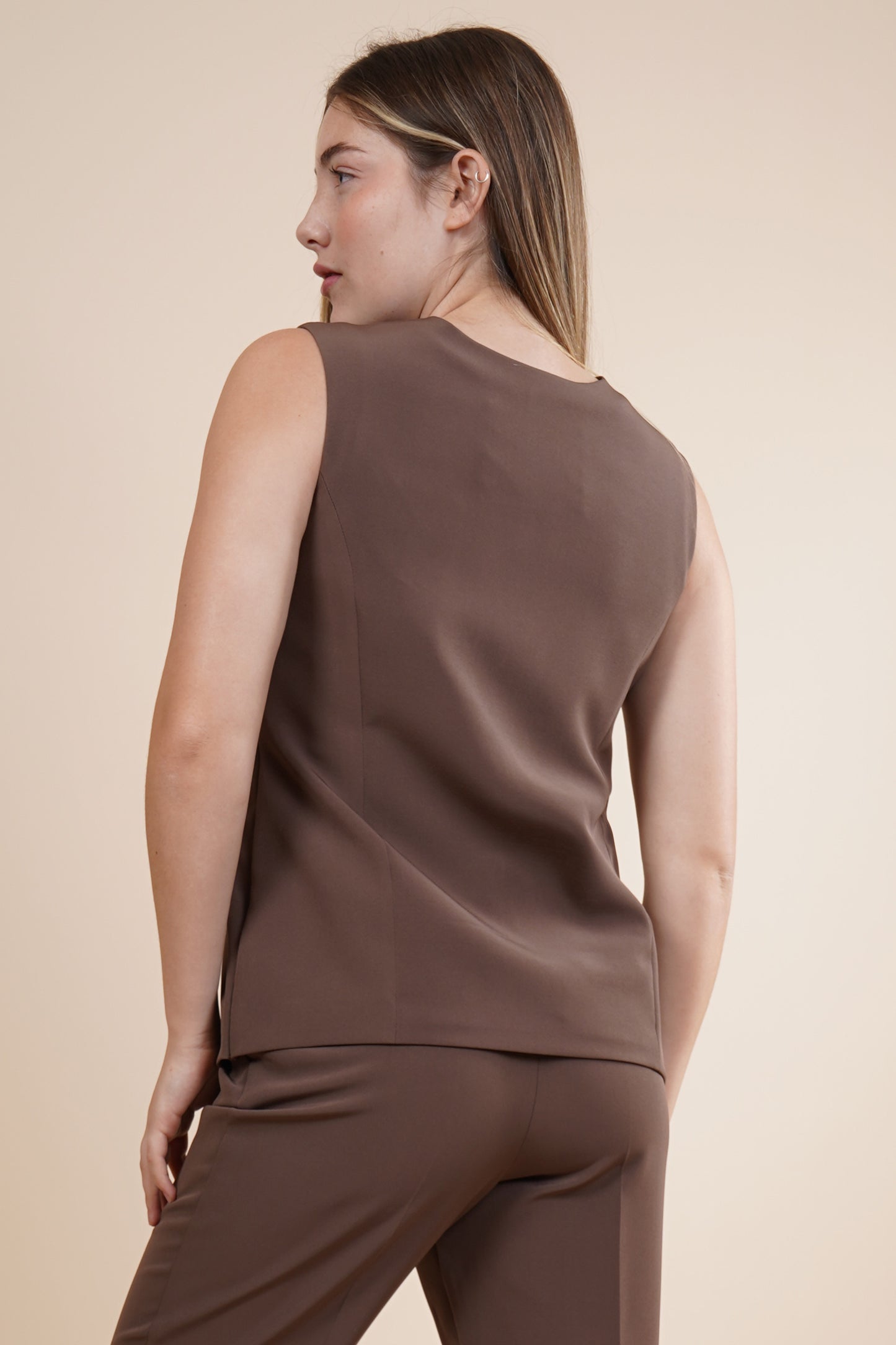 Chaleco formal cuello redondo sin mangas 254028