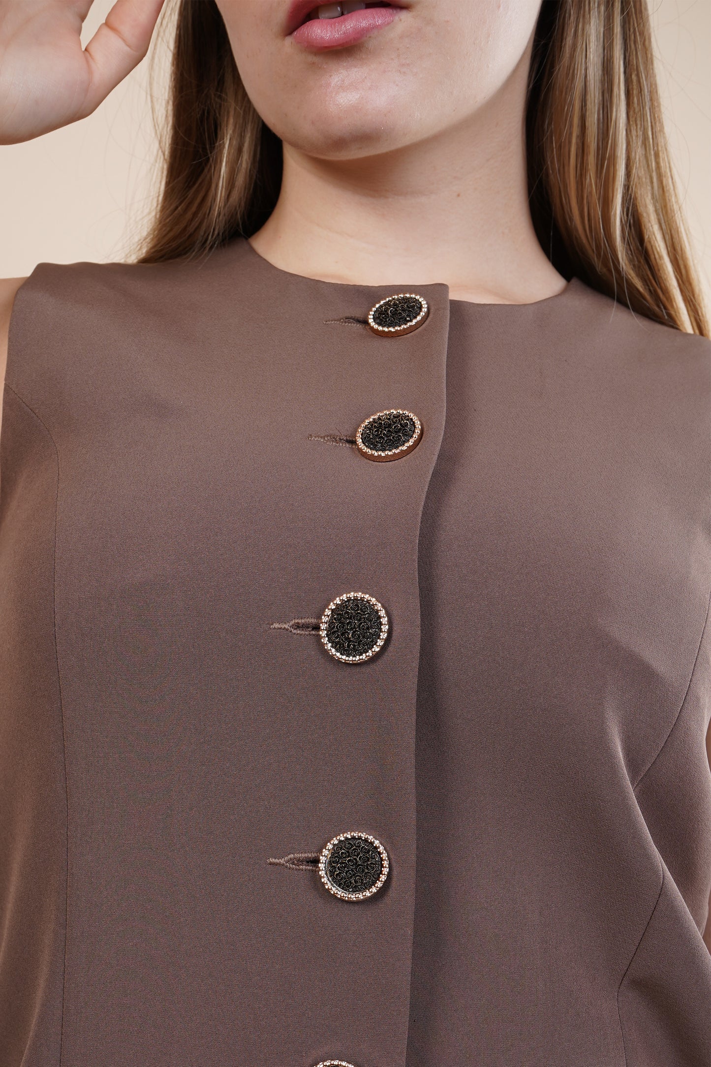 Chaleco formal cuello redondo sin mangas 254028