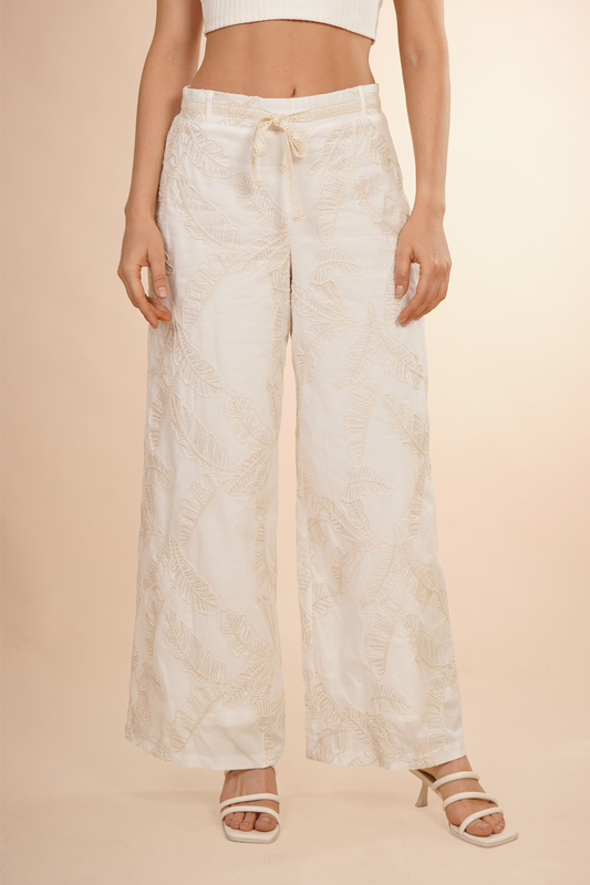 Pantalon Bordado Blanco 261026