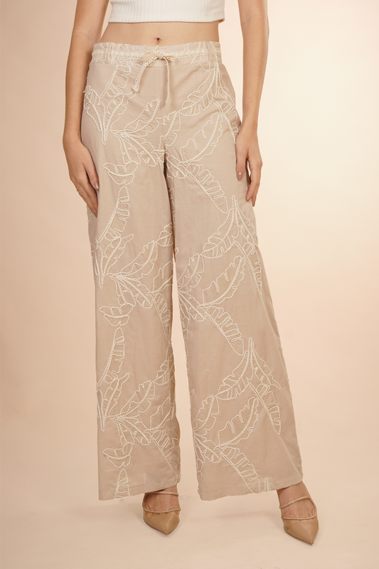 Pantalon Bordado Beige 261026