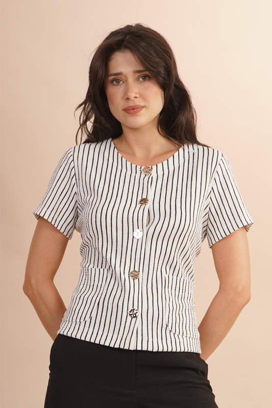 Blusa A Rayas Negro 262061
