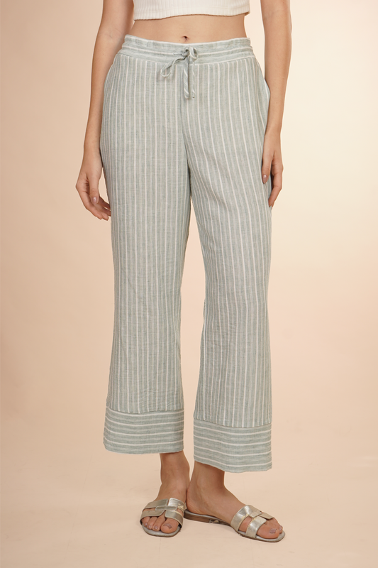 Pantalón Largo Capri Con Jareta Menta 261017