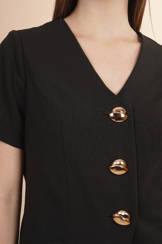 Saco Cuello en V con Botones Dorados 264012