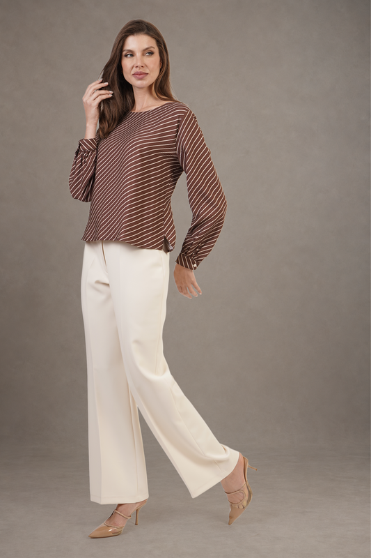 Blusa Cafe De Rayas Diagonales