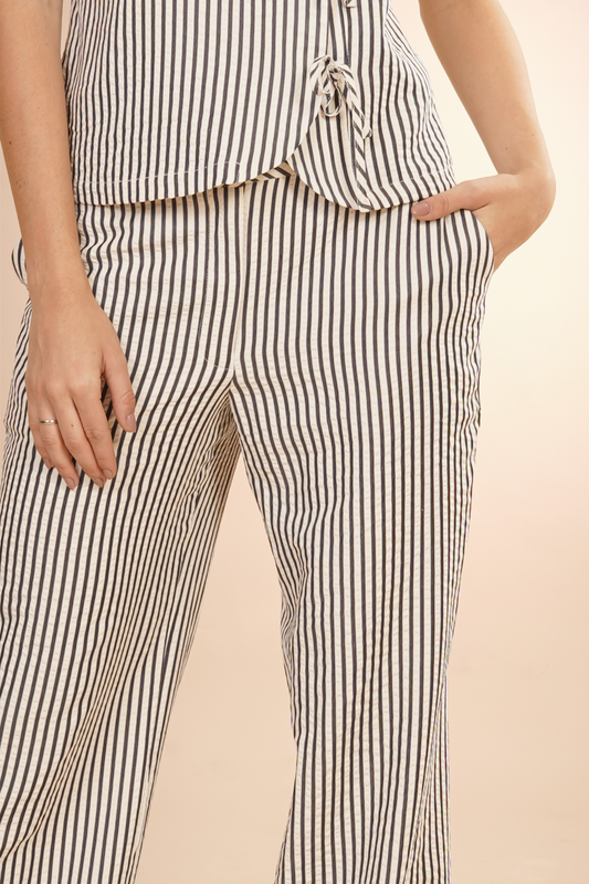 Pantalon A Rayas Gris 261019