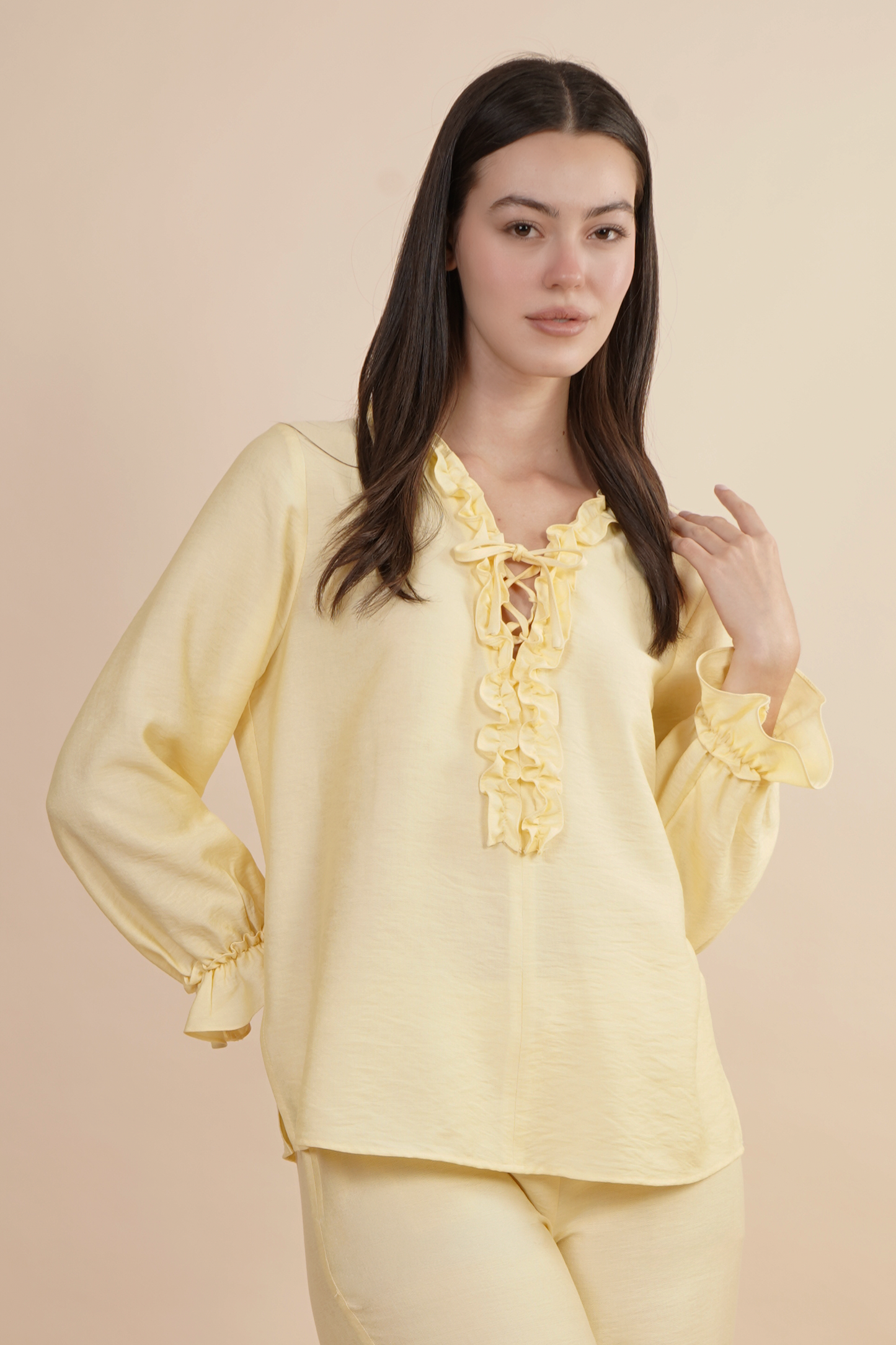 Blusón con olanes Amarillo 262039