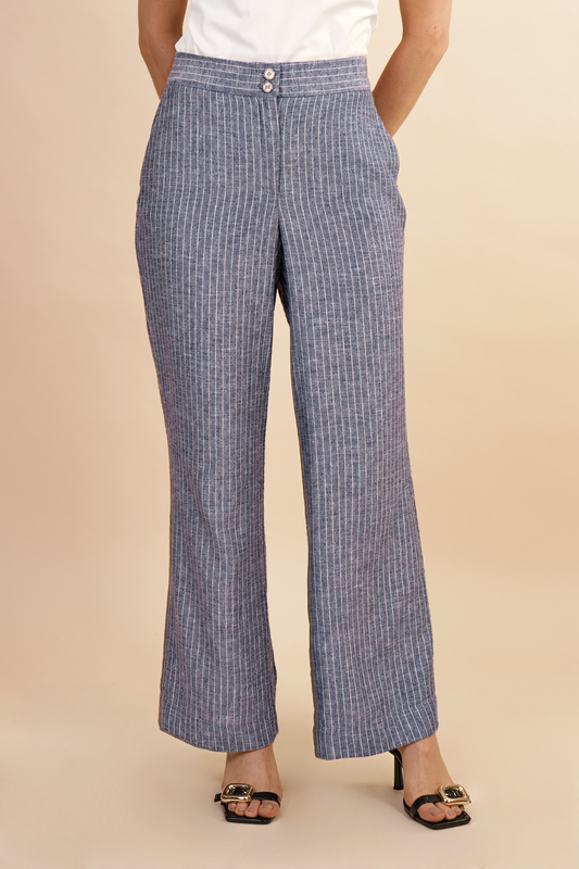 Pantalon A Rayas Marino 261041
