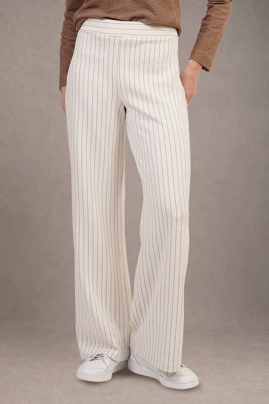 Pantalón Beige De Rayas