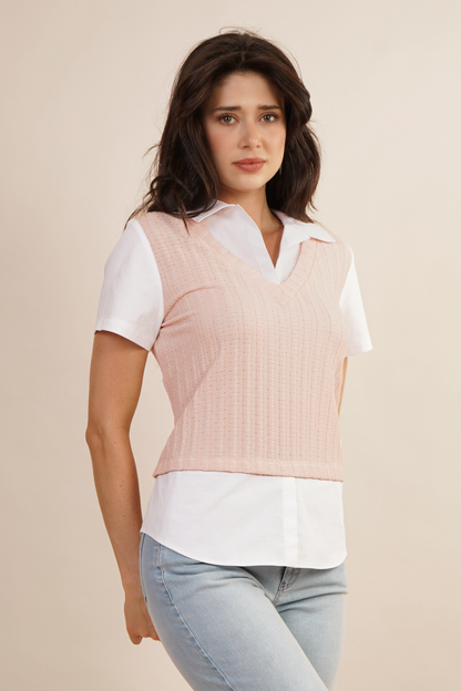 Blusa Tipo  Chaleco Rosa 262050