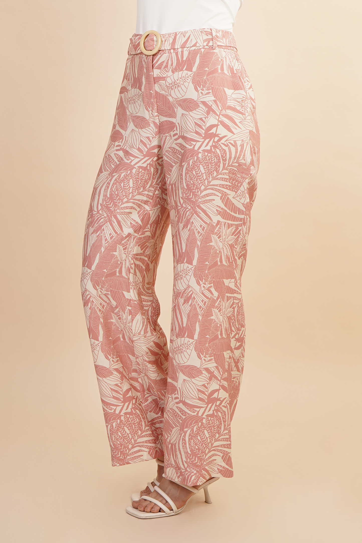 Pantalon Rosa  Estampado Tropical 261039