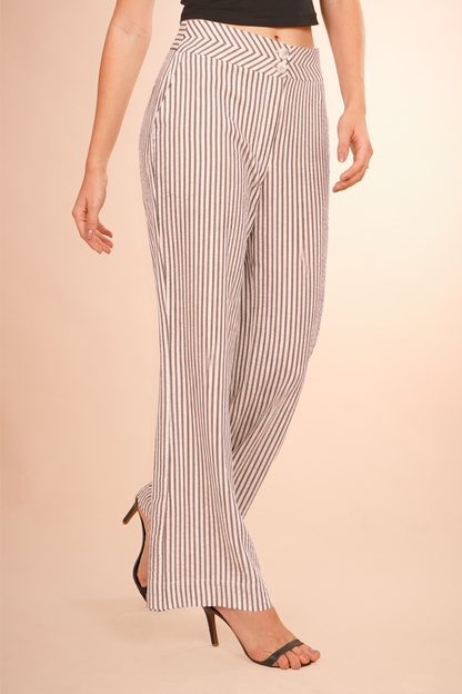 Pantalon A Rayas Café 261019