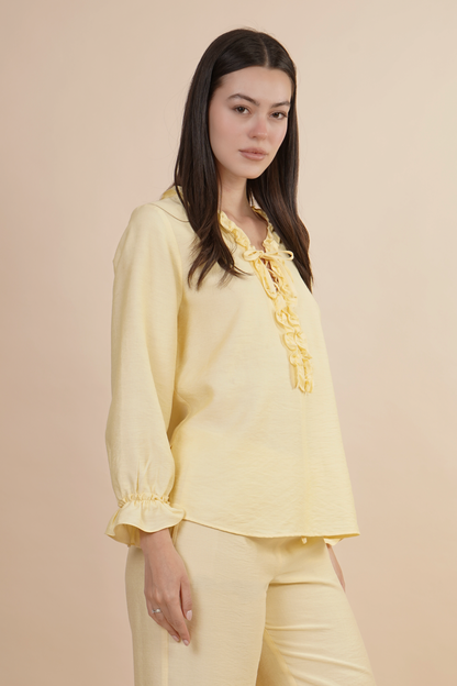 Blusón con olanes Amarillo 262039