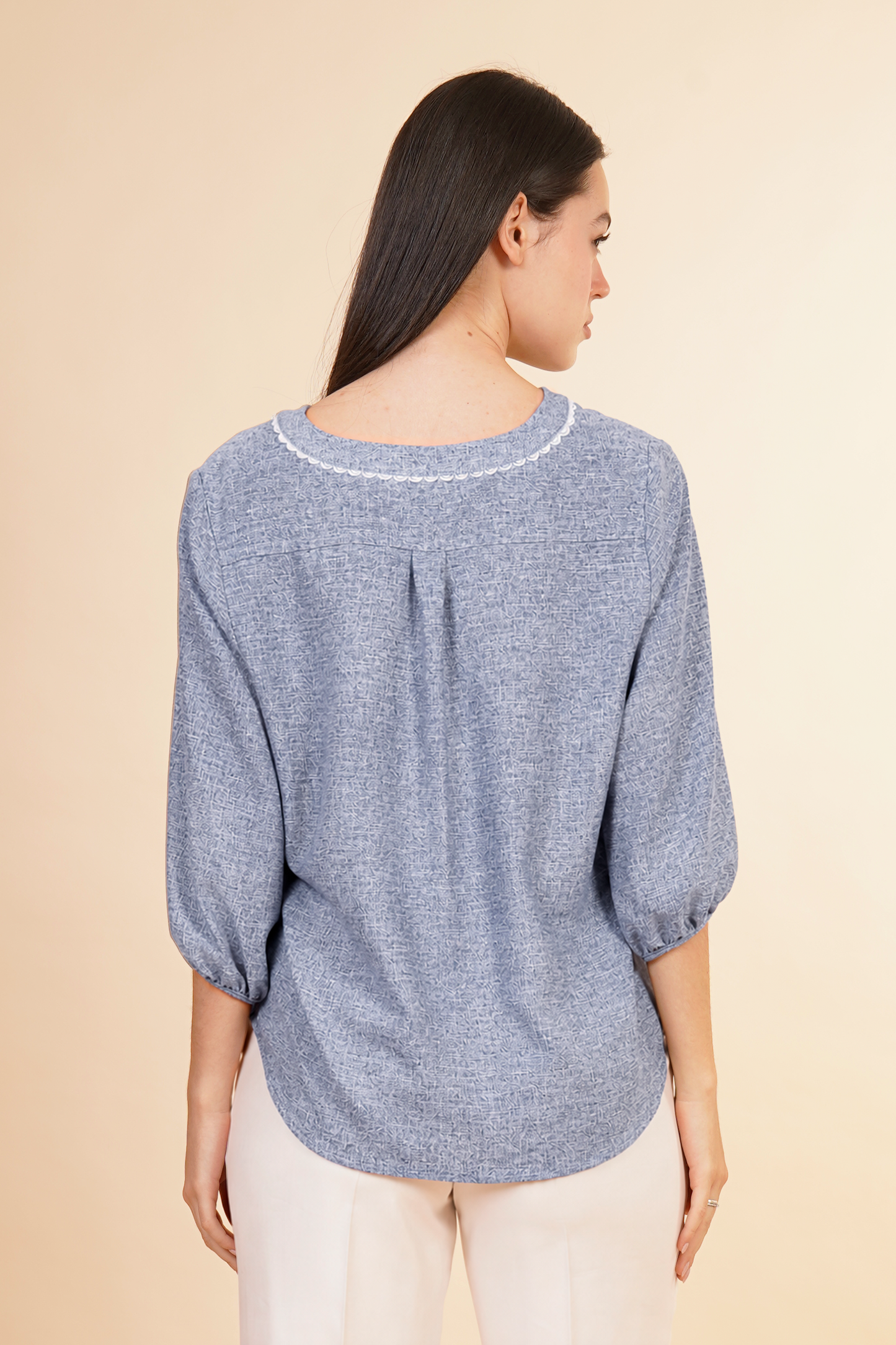 Blusa De Manga 3/4 Azul 262051