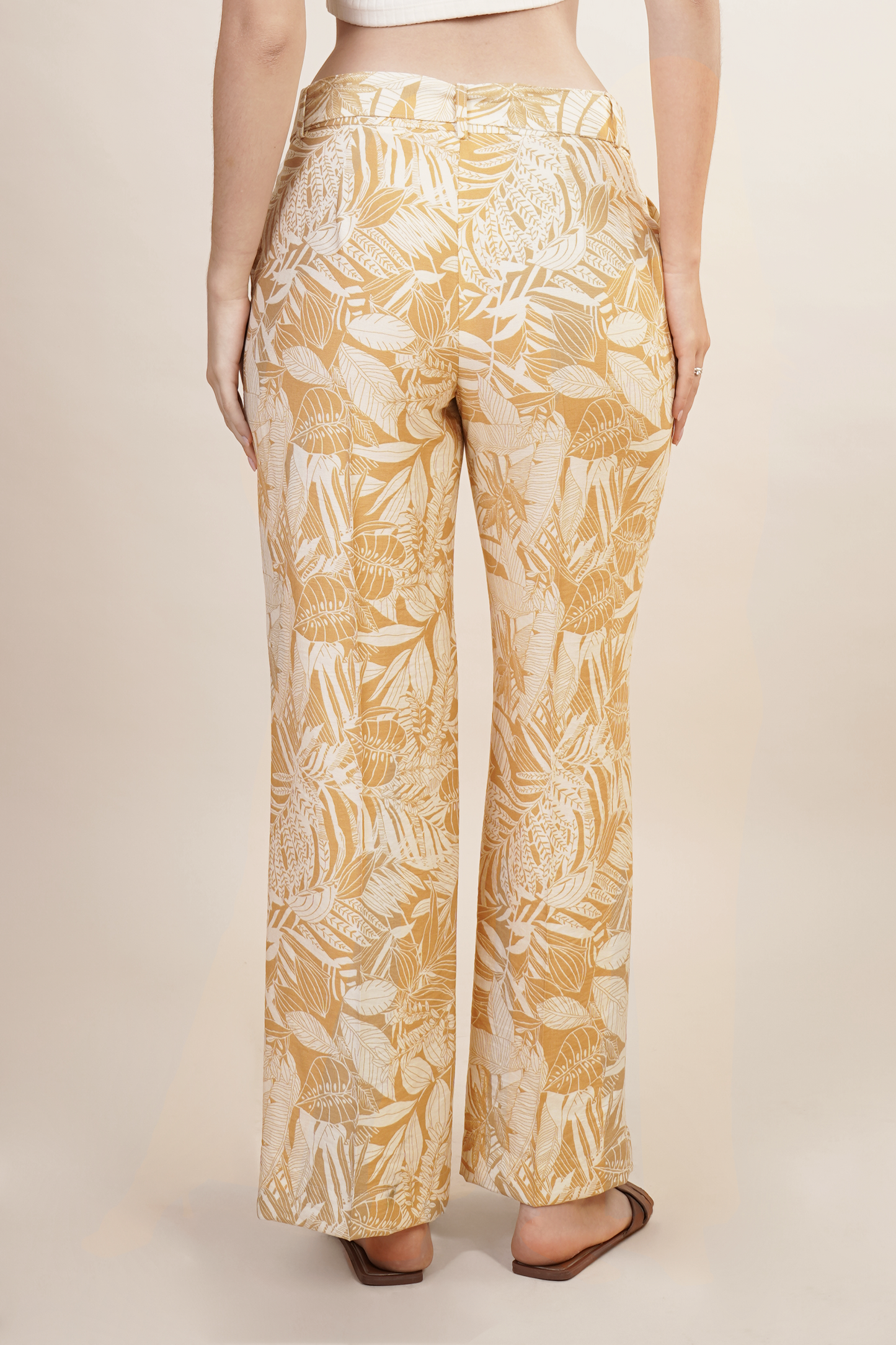 Pantalon Mostaza Estampado Tropical 261039
