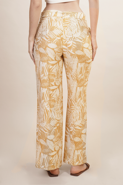 Pantalon Mostaza Estampado Tropical 261039