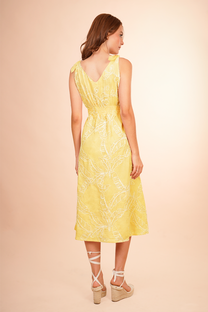 Vestido Con Tirantes Amarillo 267008