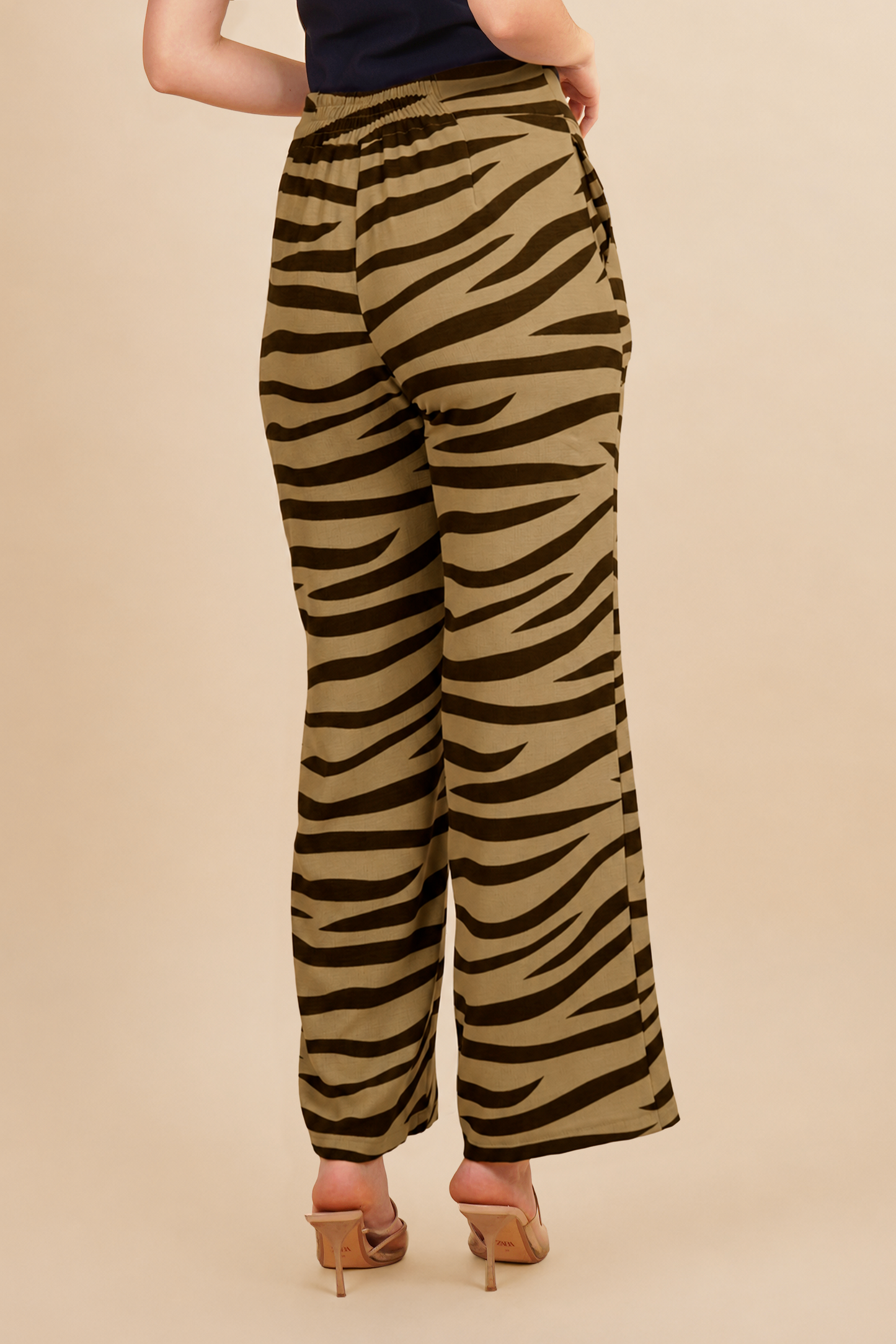 Pantalón Estampado Marrón Claro
