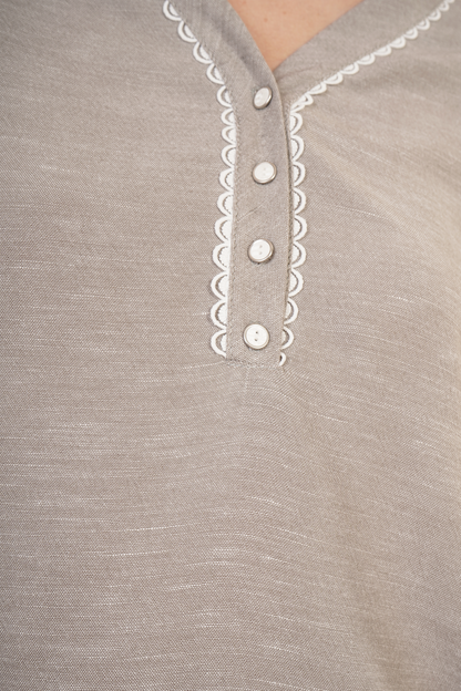 Blusa De Manga 3/4 Gris 262051