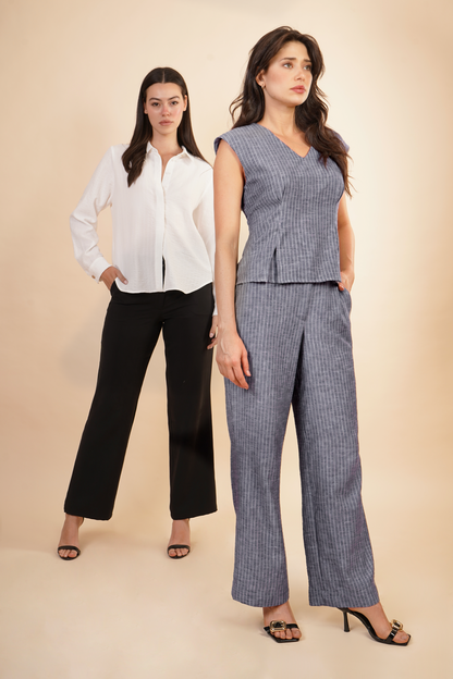 Pantalon A Rayas Marino 261041