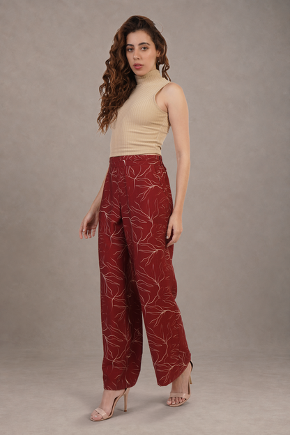 Pantalón Vino Estampado