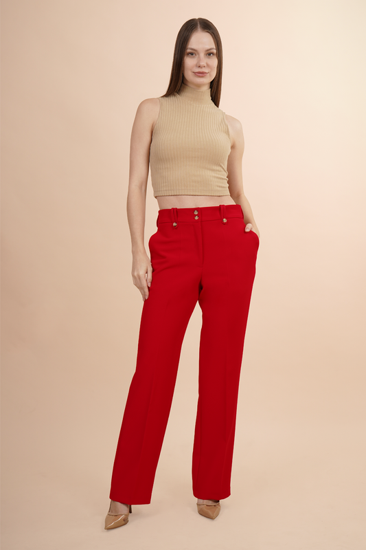 Pantalón Rojo De Vestir