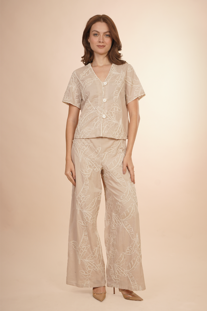 Blusa Bordada Beige 262031