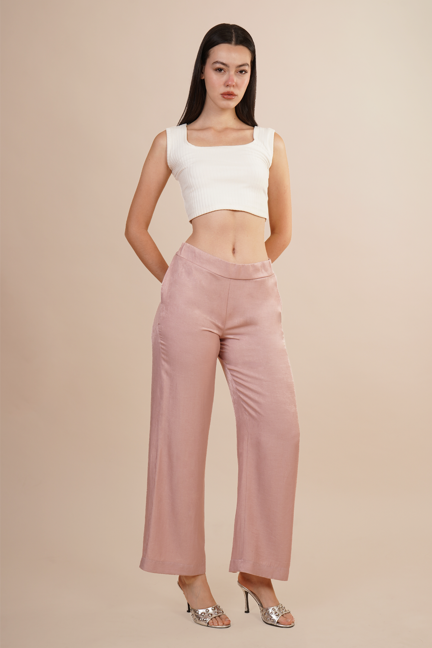 Pantalón de Cintura Elástica Rosa 261050