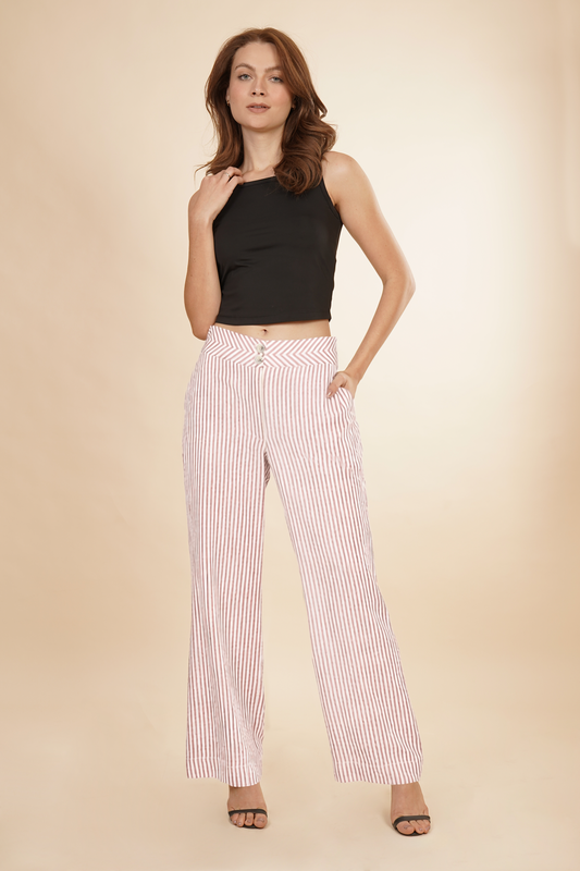 Pantalon A Rayas Rosa 261019