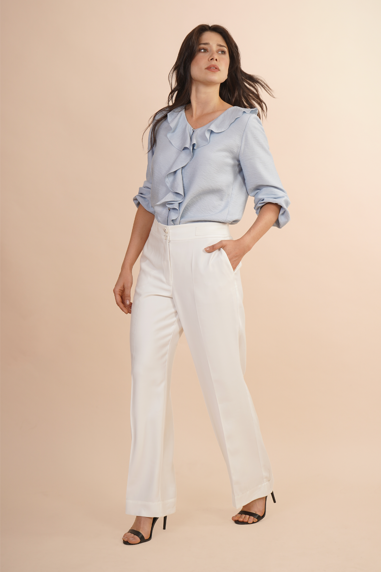 Pantalon Blanco Amplio 261027