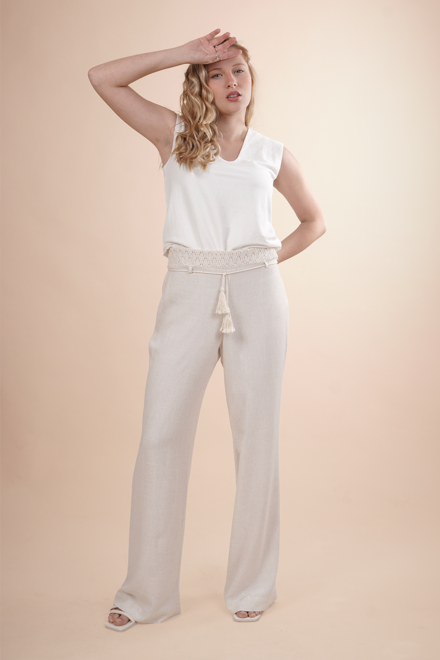Pantalon Con Pretina y Bolsas En Crochet 261012