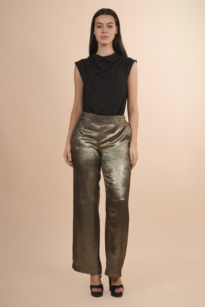 Pantalón Metalizado Dorado