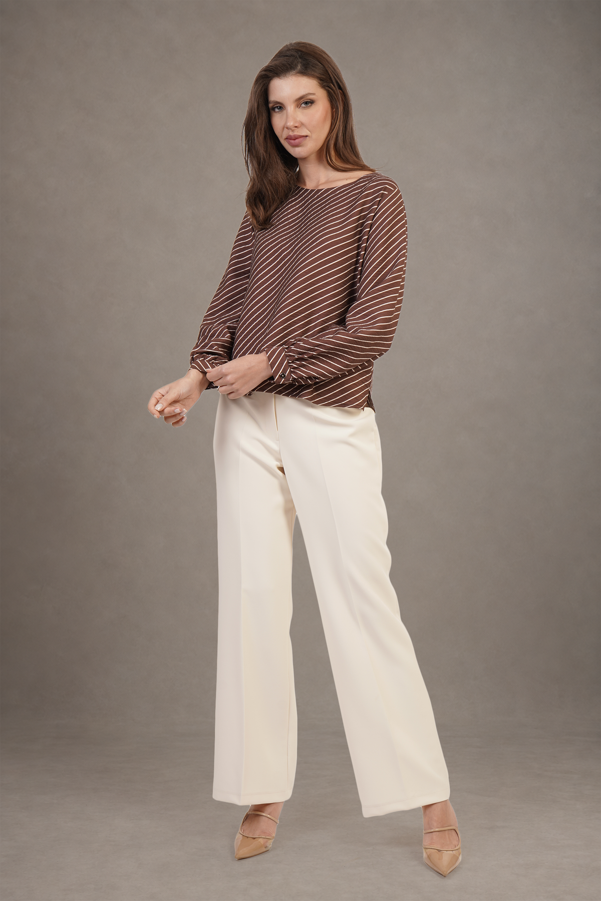 Blusa Cafe De Rayas Diagonales