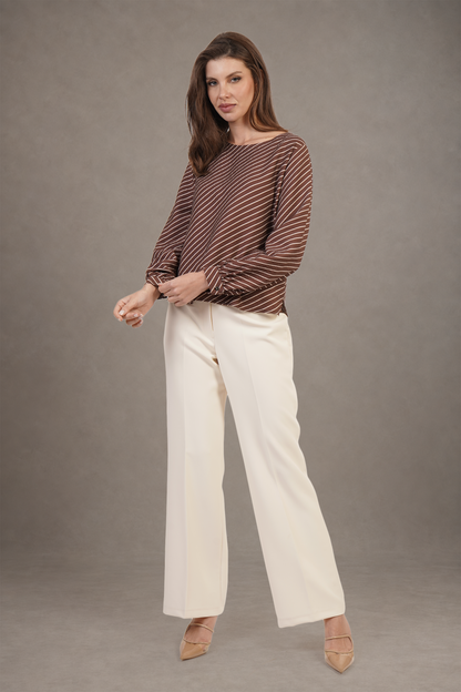 Blusa Cafe De Rayas Diagonales