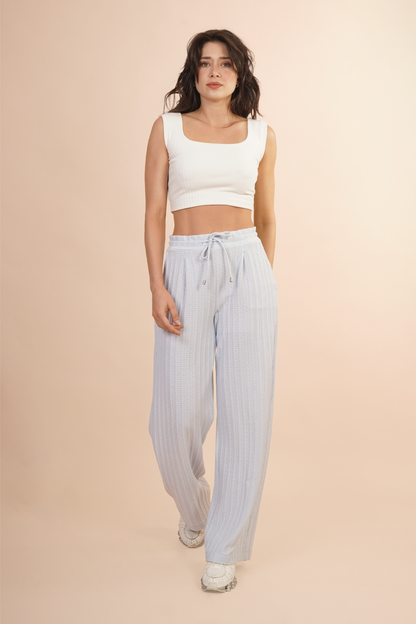 Pantalón A Rayas Azul 261038