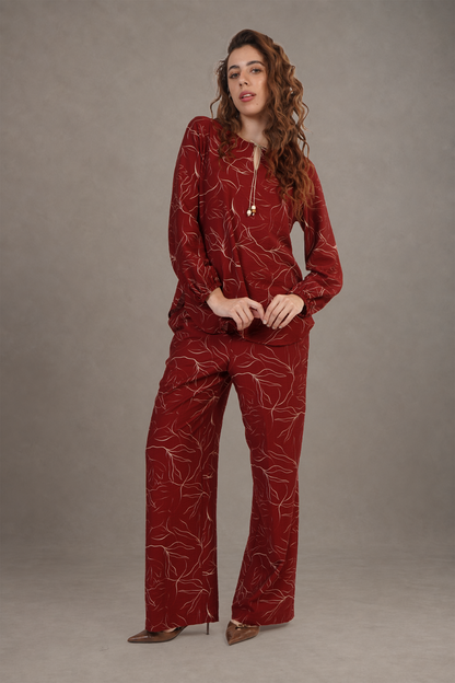 Blusa Vino Estampada