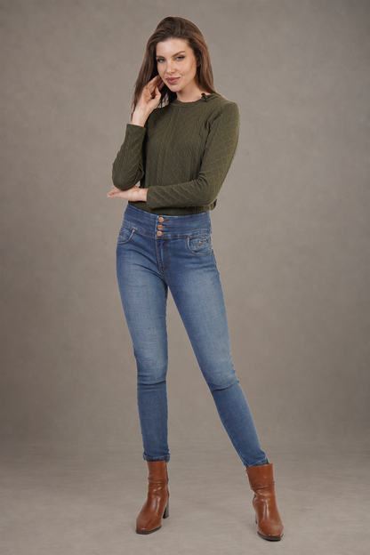Jeans Azul De Corte Ajustado