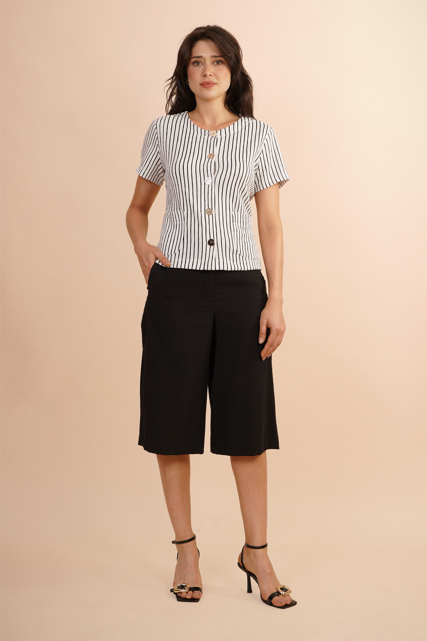 Blusa A Rayas Negro 262061