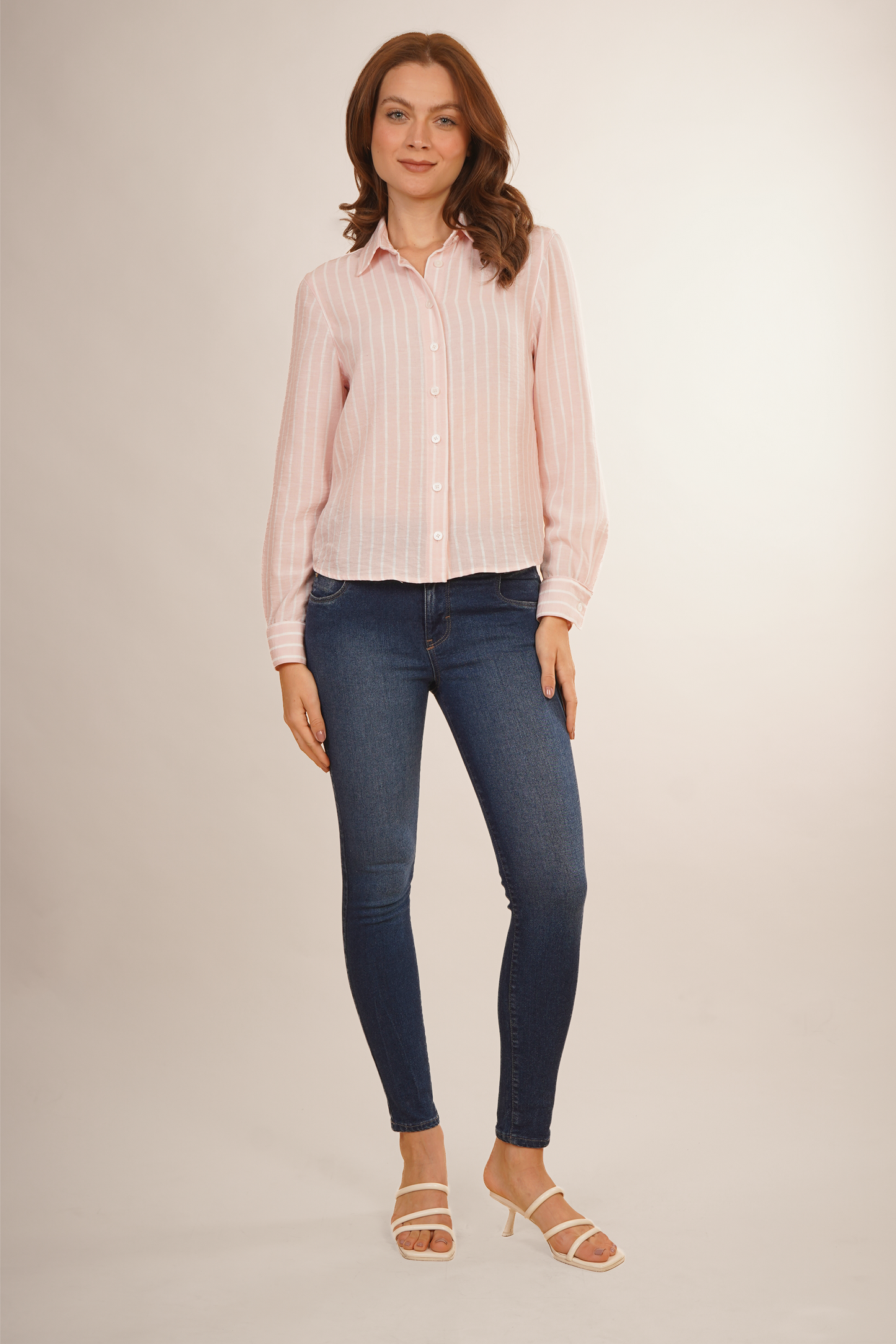 Blusa Camisera A Rayas Rosa  262026
