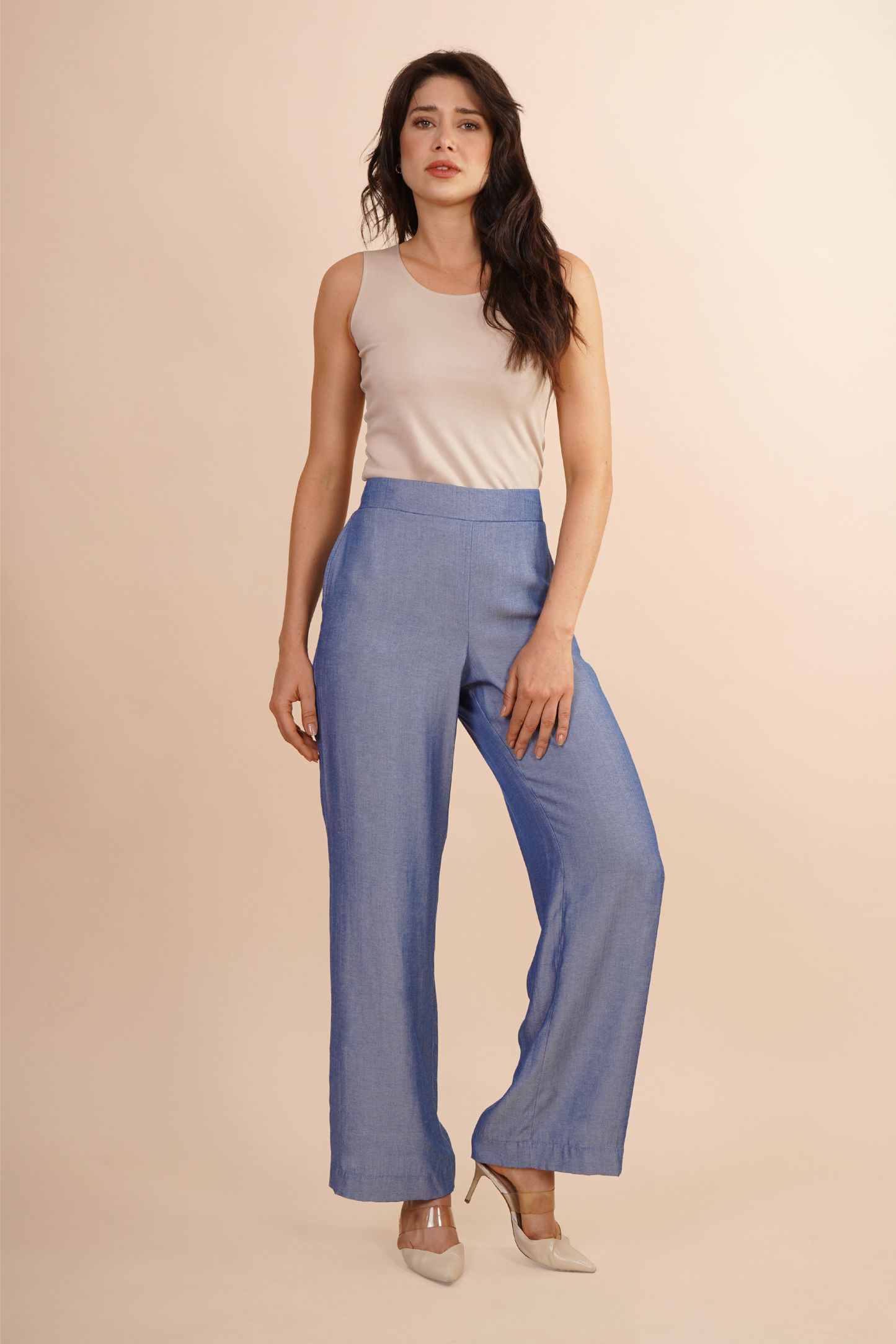 Pantalón de Cintura Elástica Azul 261050