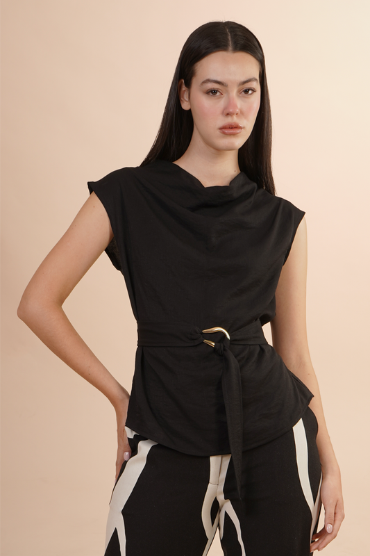 Blusa De Cuello Drapeado 262042
